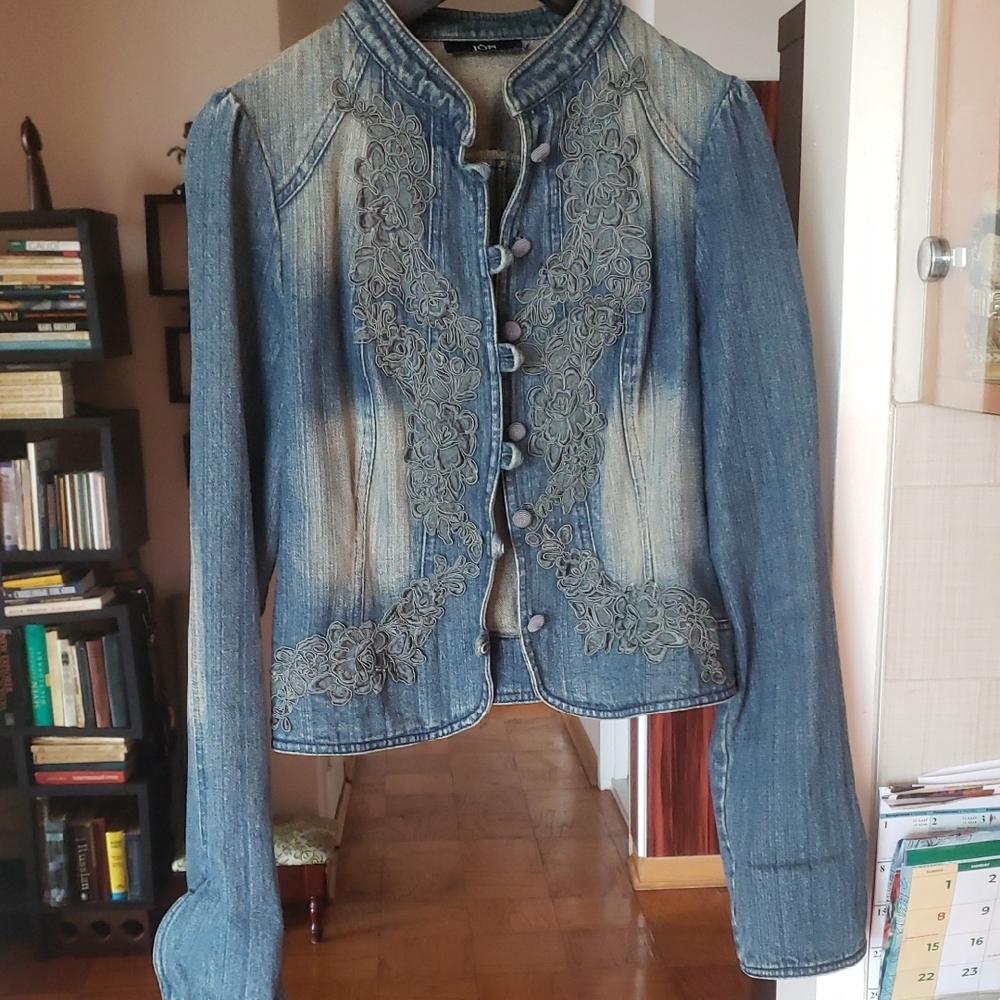 Woolrich Women's Blue Embroidered Denim Jacket